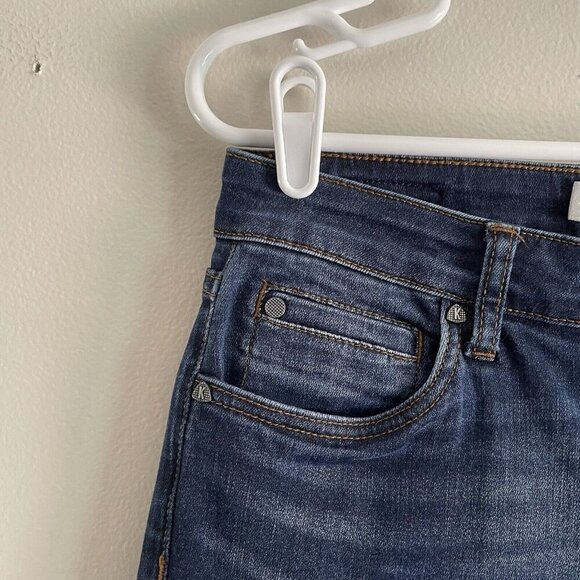 Kut From The Kloth Women SZ 4 Blue Dark Wash Catherine Boyfriend Raw Hem Jeans - Picture 5 of 11